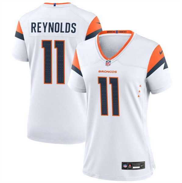 Womens Denver Broncos #11 Josh Reynolds White 2024 Stitched Jersey Dzhi->women nfl jersey->Women Jersey